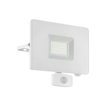 Aplica exterior cu senzor de miscare Eglo FAEDO 3, LED integrat inclus, IP44, baza din aluminiu alb, abajur sticla transparent | Eglo-33159