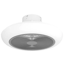 Ventilator Eglo SAYULITA, LED integrat inclus, baza din plastic alb-gri, abajur acril laptos | Eglo-35093