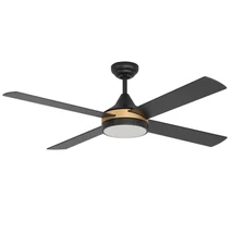 Ventilator Eglo TRINIDAD, LED integrat inclus, IP20, baza din otel negru-alama, abajur acril laptos | Eglo-35118