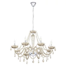 Candelabru Eglo BASILANO, dulie E14, nu contine becul, IP20, baza din otel crom, abajur sticla coniac | Eglo-39093