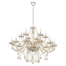 Candelabru Eglo BASILANO, dulie E14, nu contine becul, IP20, baza din otel crom, abajur sticla coniac | Eglo-39095
