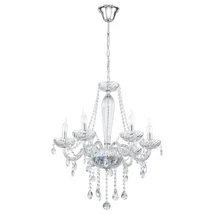 Candelabru Eglo BASILANO 1, dulie E14, nu contine becul, IP20, baza din otel crom, abajur sticla transparent | Eglo-39099