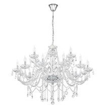 Candelabru Eglo BASILANO 1, dulie E14, nu contine becul, IP20, baza din otel crom, abajur sticla transparent | Eglo-39103