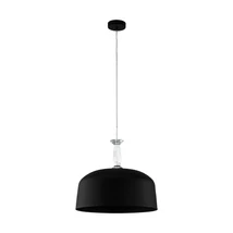 Pendul Eglo MONTE FUERTE, dulie E27, nu contine becul, IP20, baza din otel negru, abajur cristal transparent | Eglo-39588