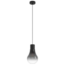 Pendul Eglo CHASELY, dulie E27, nu contine becul, IP20, baza din otel negru, abajur sticla transparent negru cernusiu | Eglo-43129