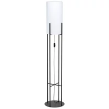 Lampadar Eglo GLASTONBURY, dulie E27, nu contine becul, IP20, baza din otel negru, abajur textil alb | Eglo-43141