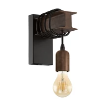 Aplica de perete Eglo TOWNSHEND 4, dulie E27-LED, nu contine becul, IP20, baza din otel negru-maro | Eglo-43152