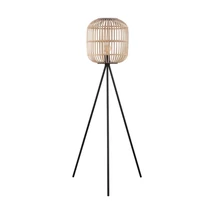 Lampadar Eglo BORDESLEY, dulie E27, nu contine becul, IP20, baza din otel negru, abajur lemn natur | Eglo-43219