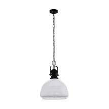 Pendul Eglo COMBWICH 1, dulie E27, nu contine becul, IP20, baza din otel negru, abajur sticla opal alb lucios | Eglo-43302