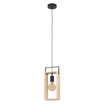 Pendul Eglo FAMBOROUGH, dulie E27, nu contine becul, IP20, baza din otel-lemn negru-natur | Eglo-43413
