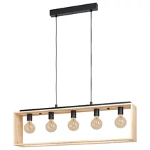 Pendul Eglo FAMBOROUGH, dulie E27, nu contine becul, IP20, baza din otel-lemn negru-natur | Eglo-43414