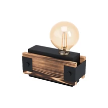 Veioza Eglo LAYHAM, dulie E27-LED, nu contine becul, IP20, baza din otel-lemn negru-maro | Eglo-43469