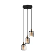 Pendul Eglo CHISLE, dulie E27, nu contine becul, IP20, baza din otel negru-bronz, abajur sticla chihlimbar | Eglo-43499