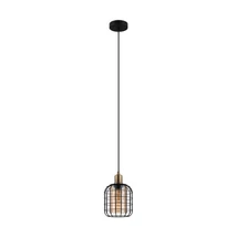 Pendul Eglo CHISLE, dulie E27, nu contine becul, IP20, baza din otel negru-bronz, abajur sticla chihlimbar | Eglo-43527