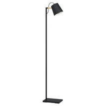 Lampadar Eglo LACEY, dulie E27, nu contine becul, IP20, baza din otel-lemn negru-maro, abajur otel negru-crem | Eglo-43614
