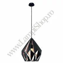 Pendul Eglo CARLTON 1, dulie E27, nu contine becul, IP20, baza din otel negru-cupru | Eglo-49254
