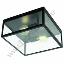 Plafoniera Eglo CHARTERHOUSE, dulie E27, nu contine becul, IP20, baza din otel negru, abajur sticla transparent | Eglo-49392