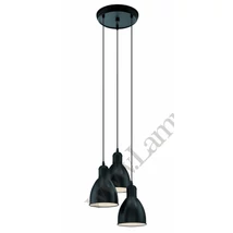 Pendul Eglo PRIDDY, dulie E27, nu contine becul, IP20, baza din otel negru-alb | Eglo-49465