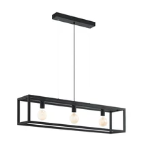 Pendul Eglo ELSWICK, dulie E27, nu contine becul, IP20, baza din otel negru | Eglo-49564