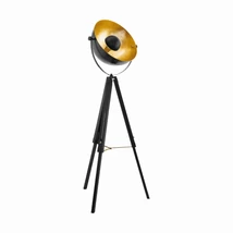 Lampadar Eglo COVALEDA, dulie E27, nu contine becul, IP20, baza din otel-lemn negru-alama-auriu | Eglo-49618