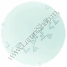 Plafoniera Eglo MARS, dulie E27, nu contine becul, IP20, baza din otel alb, abajur sticla satinat model linii | Eglo-80263