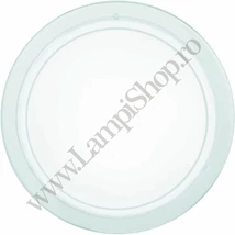 Plafoniera Eglo PLANET 1, dulie E27, nu contine becul, IP20, baza din otel alb, abajur sticla vopsita alb-transparent | Eglo-83153