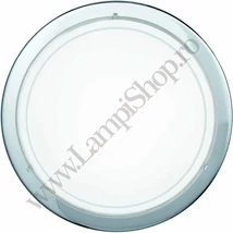 Plafoniera Eglo PLANET 1, dulie E27, nu contine becul, IP20, baza din otel crom, abajur sticla vopsita alb-transparent | Eglo-83155