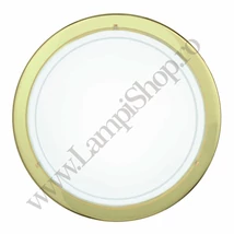Plafoniera Eglo PLANET 1, dulie E27, nu contine becul, IP20, baza din otel alama, abajur sticla vopsita alb-transparent | Eglo-83157