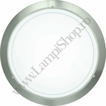 Plafoniera Eglo PLANET 1, dulie E27, nu contine becul, IP20, baza din otel nichel satinat, abajur sticla vopsita alb-transparent | Eglo-83162