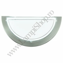 Aplica de perete Eglo PLANET 1, dulie E27, nu contine becul, IP20, baza din otel nichel satinat, abajur sticla vopsita alb-transparent | Eglo-83163