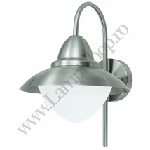 Aplica exterior Eglo SIDNEY, dulie E27, nu contine becul, IP44, baza din otel otel inoxabil, abajur sticla opal mat alb | Eglo-83966