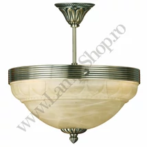 Plafoniera Eglo MARBELLA, dulie E14, nu contine becul, IP20, baza din metal bronz, abajur sticla alabastru sampanie | Eglo-85856