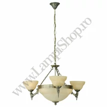 Candelabru Eglo MARBELLA, dulie E14, nu contine becul, IP20, baza din metal bronz, abajur sticla alabastru sampanie | Eglo-85857