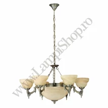 Candelabru Eglo MARBELLA, dulie E14, nu contine becul, IP20, baza din metal bronz, abajur sticla alabastru sampanie | Eglo-85858