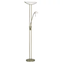 Lampadar Eglo BAYA, dulie R7s+G9, contine becul, IP20, baza din otel bronz, abajur sticla satinat alb | Eglo-85974