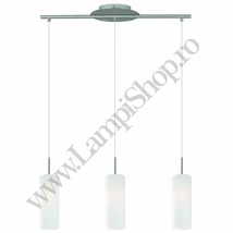 Pendul Eglo TROY 3, dulie E27, nu contine becul, IP20, baza din otel nichel satinat, abajur sticla satinat vopsit alb | Eglo-85978