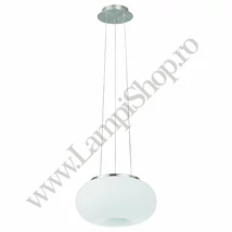 Pendul Eglo OPTICA, dulie E27, nu contine becul, IP20, baza din otel nichel satinat, abajur sticla opal mat alb | Eglo-86813