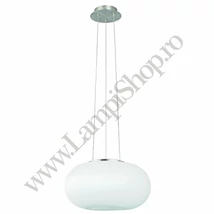 Pendul Eglo OPTICA, dulie E27, nu contine becul, IP20, baza din otel nichel satinat, abajur sticla opal mat alb | Eglo-86814