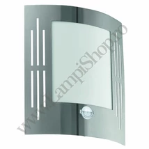 Aplica exterior cu senzor de miscare Eglo CITY, dulie E27, nu contine becul, IP44, baza din otel otel inoxabil, abajur plastic alb | Eglo-88144