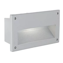 Iluminat trepte exterior Eglo ZIMBA, dulie E14, nu contine becul, IP44, baza din aluminiu argintiu, abajur sticla satinat alb | Eglo-88575
