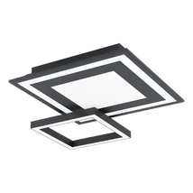 Plafoniera Eglo SAVATARILA-Z, LED integrat inclus, IP20, baza din otel negru, abajur plastic alb | Eglo-900025
