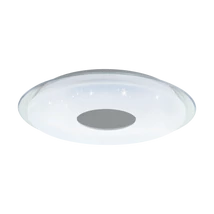 Plafoniera Eglo LANCIANO-Z, LED integrat inclus, IP20, baza din otel alb-transparent, abajur plastic cu efect cristal alb-crom | Eglo-900083