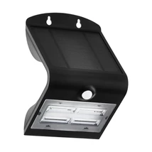 Aplica solara cu senzor Eglo LAMOZZO, LED integrat inclus, IP54, baza din plastic negru, abajur plastic transparent | Eglo-900255