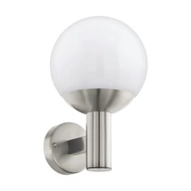 Aplica exterior Eglo NISIA-Z, dulie E27-LED, contine becul, IP44, baza din otel otel inoxabil, abajur plastic alb | Eglo-900265