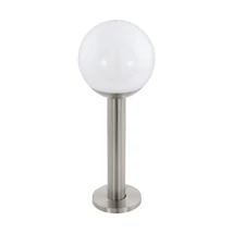 Stalp exterior Eglo NISIA-Z, dulie E27-LED, contine becul, IP44, baza din otel otel inoxabil, abajur plastic alb | Eglo-900266
