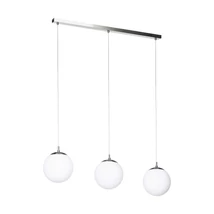 Pendul Eglo RONDO, dulie E27, nu contine becul, IP20, baza din otel nichel satinat, abajur sticla opal mat alb | Eglo-900395
