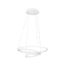 Pendul Eglo LOBINERO-Z, LED integrat inclus, IP20, baza din aluminiu-otel alb, abajur plastic alb | Eglo-900478