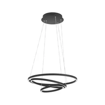 Pendul Eglo LOBINERO-Z, LED integrat inclus, IP20, baza din aluminiu-otel negru, abajur plastic alb | Eglo-900479