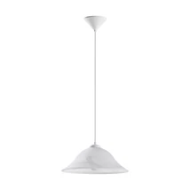 Pendul Eglo ALBANY, dulie E27, nu contine becul, IP20, baza din plastic alb, abajur sticla alabastru alb | Eglo-90978
