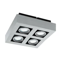 Plafoniera Eglo LOKE 1, dulie GU10-LED, contine becul, IP20, baza din aluminiu-otel aluminiu periat-crom-negru | Eglo-91355